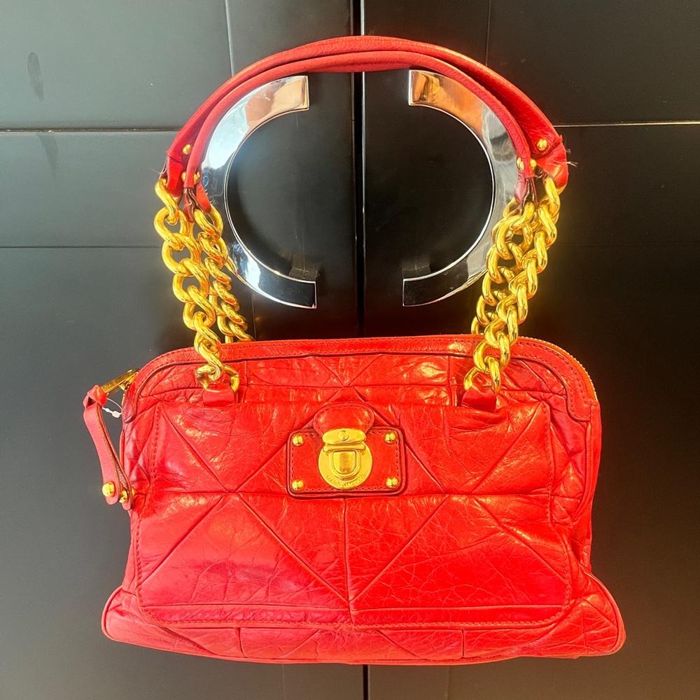 Marc Jacobs Quilted Satchel in Cherry Tart